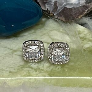 Sterling CZ Stud Earrings